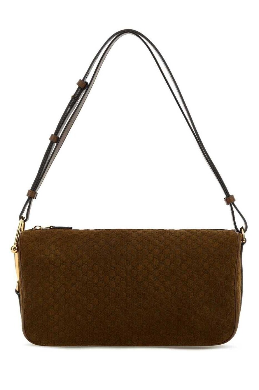 Gucci Hobo Shoulder Bag Suede Leather Camel Tan Brown